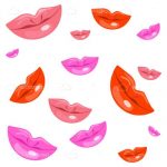 Glossy Female Lips in Different Colours